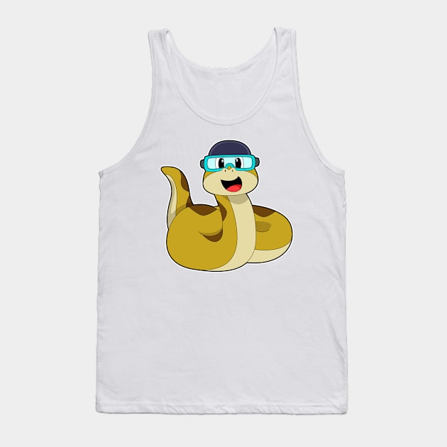 Snake with Swimming goggles Tank Top by Markus Schnabel